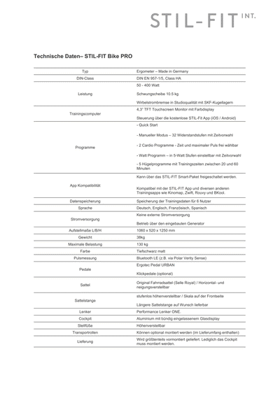 Stil- Fit Bike Pro